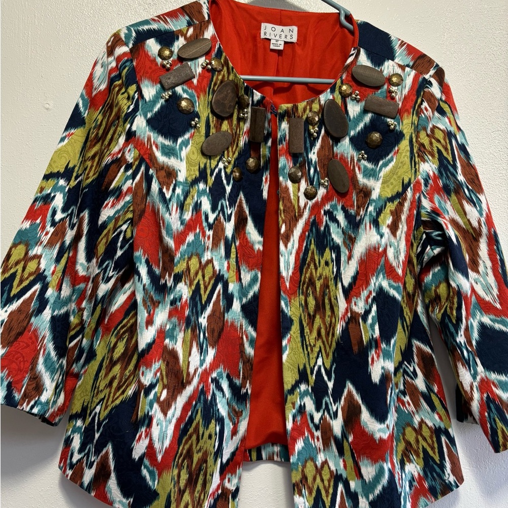 Like New Joan Rivers multi color cardigan / spring jacket